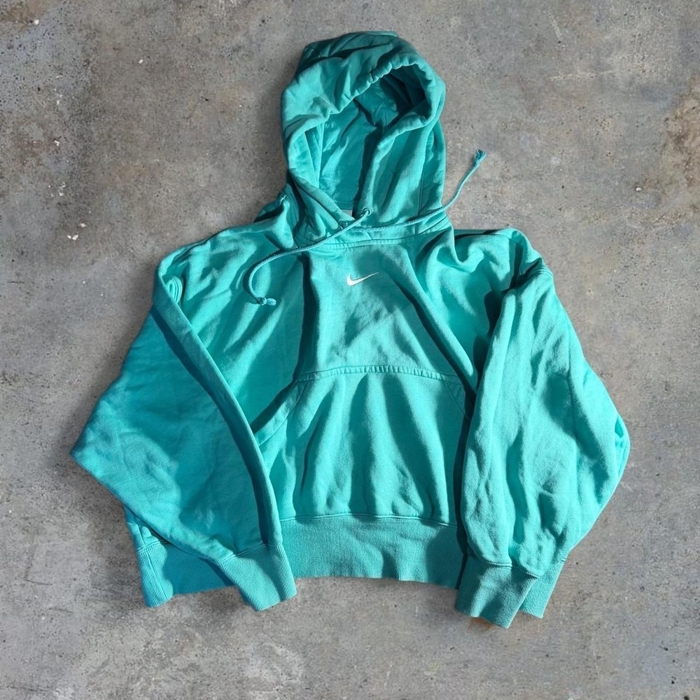 Nike Center Swoosh Mint Green Pullover Hoodie Small Fleece Streetwear